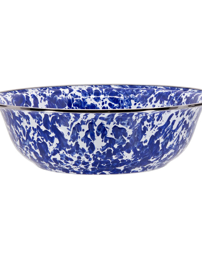 CB03 - Cobalt Swirl Serving Bowl - Golden Rabbit Enamelware