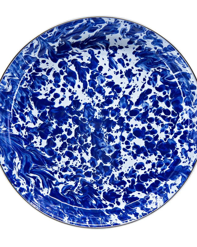 CB04S4 - Cobalt Swirl Pasta Plates - Set of 4 - Golden Rabbit Enamelware