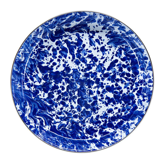CB04S4 - Cobalt Swirl Pasta Plates - Set of 4 - Golden Rabbit Enamelware