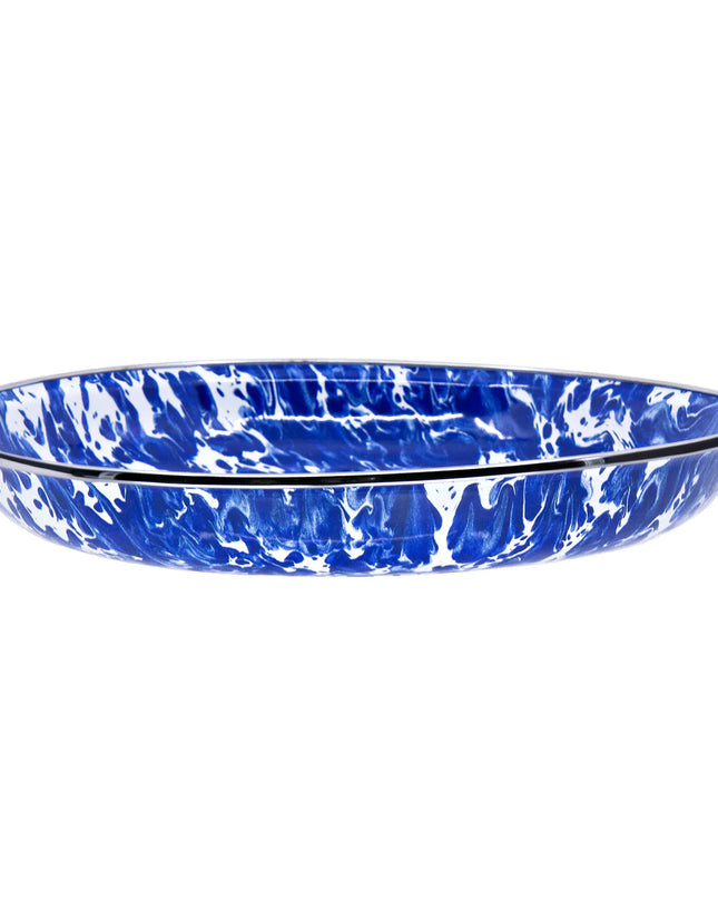 CB04S4 - Cobalt Swirl Pasta Plates - Set of 4 - Golden Rabbit Enamelware
