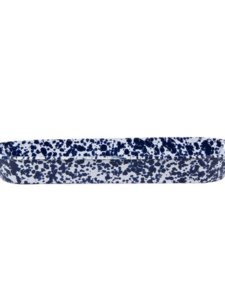 CB10 - Cobalt Swirl Oval Basket - Golden Rabbit Enamelware