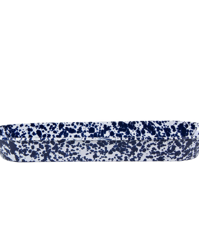 CB10 - Cobalt Swirl Oval Basket - Golden Rabbit Enamelware