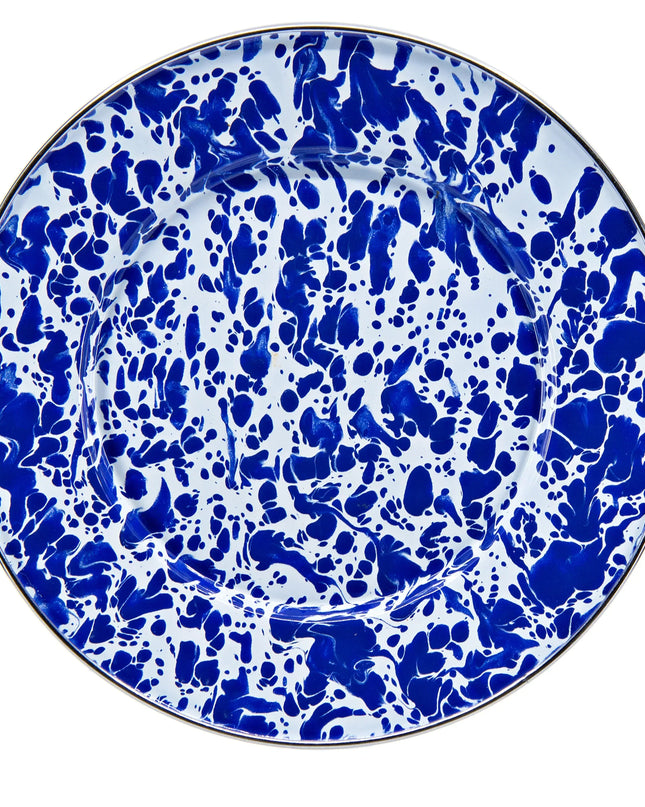 CB11S4 - Cobalt Swirl Sandwich Plates - Set of 4 - Golden Rabbit Enamelware