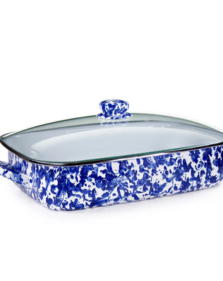 CB15 - Cobalt Swirl Roasting Pan - Golden Rabbit Enamelware