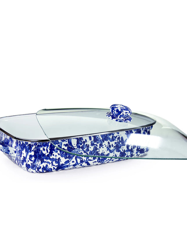 CB15 - Cobalt Swirl Roasting Pan - Golden Rabbit Enamelware