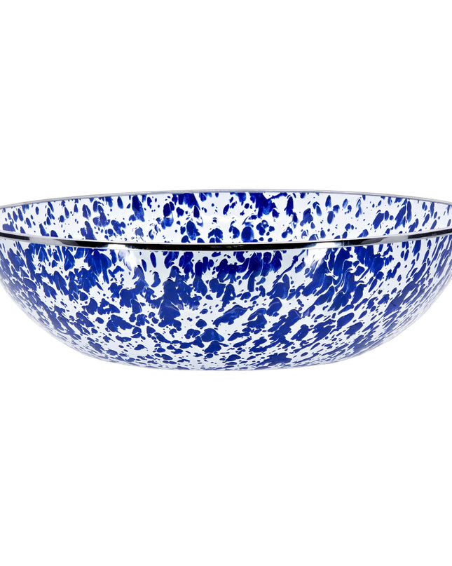 CB18 - Cobalt Swirl Catering Bowl - Golden Rabbit Enamelware