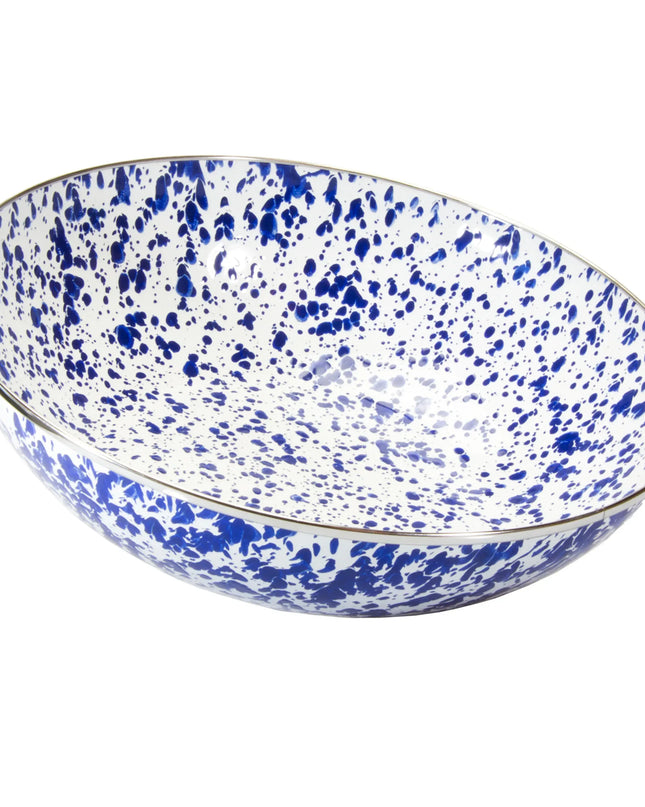 CB18 - Cobalt Swirl Catering Bowl - Golden Rabbit Enamelware