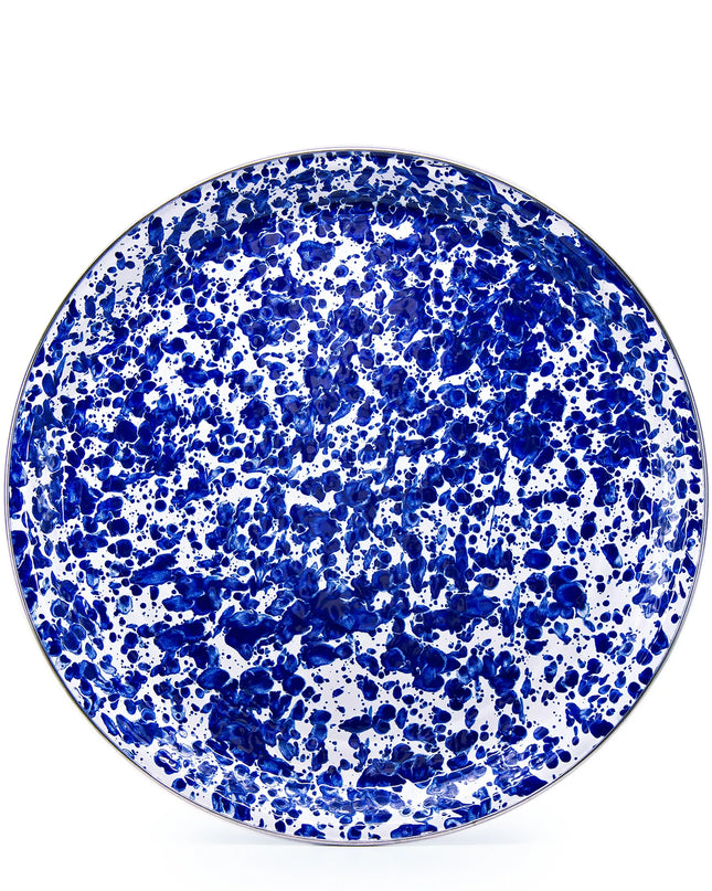 CB21 - Cobalt Swirl Medium Tray - Golden Rabbit Enamelware