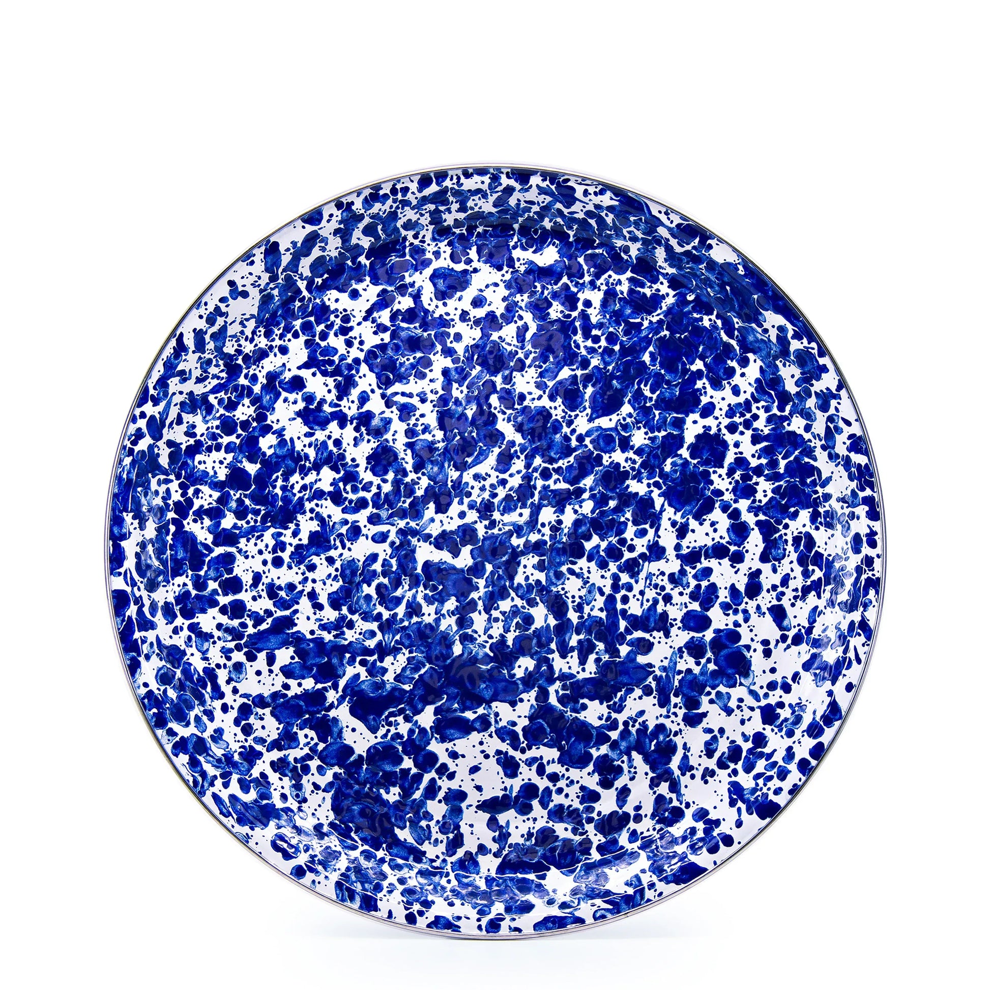 CB21 - Cobalt Swirl Medium Tray - Golden Rabbit Enamelware