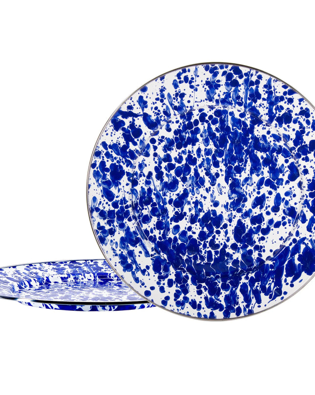 CB26S2 - Cobalt Swirl Chargers, - Set of 2 - Golden Rabbit Enamelware