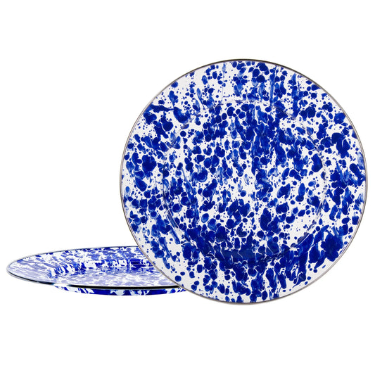 CB26S2 - Cobalt Swirl Chargers, - Set of 2 - Golden Rabbit Enamelware