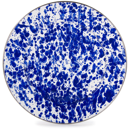 CB26S2 - Cobalt Swirl Chargers, - Set of 2 - Golden Rabbit Enamelware