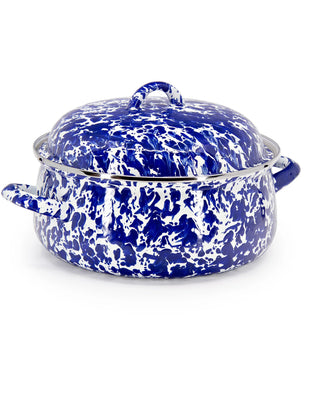 CB31 - Cobalt Swirl Dutch Oven - Golden Rabbit Enamelware