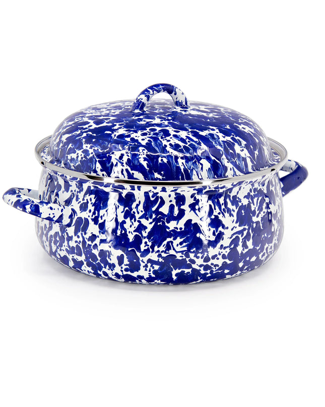 CB31 - Cobalt Swirl Dutch Oven - Golden Rabbit Enamelware