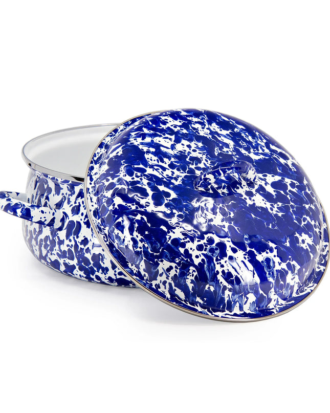 CB31 - Cobalt Swirl Dutch Oven - Golden Rabbit Enamelware
