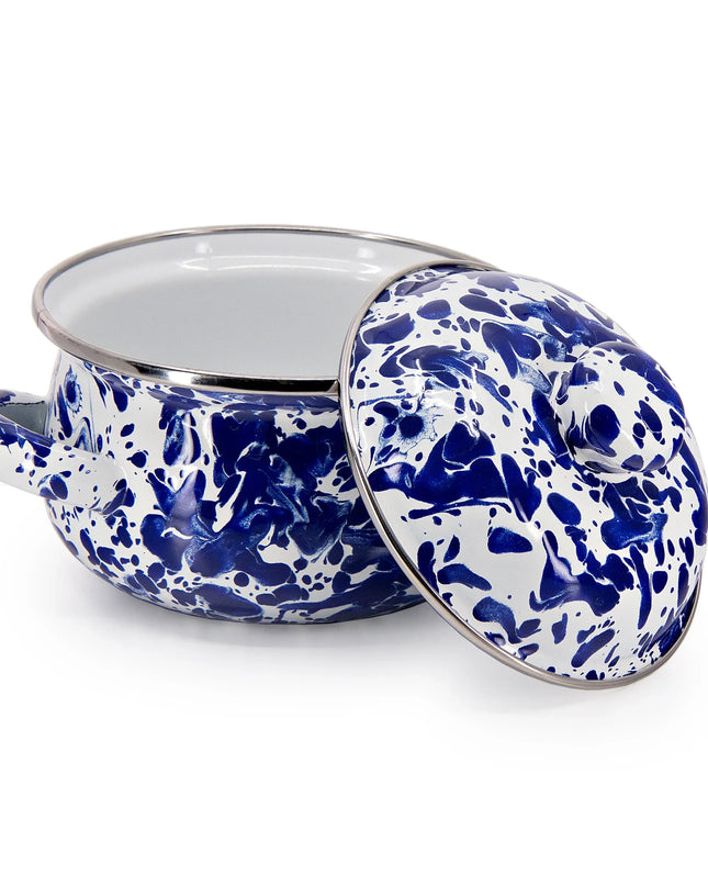 CB32S2 - Cobalt Swirl Petite Tureens - Set of 2 - Golden Rabbit Enamelware