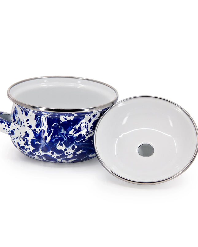 CB32S2 - Cobalt Swirl Petite Tureens - Set of 2 - Golden Rabbit Enamelware
