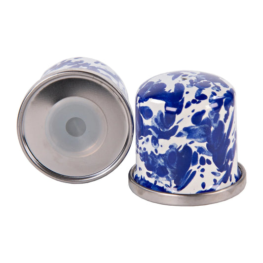 CB37 - Cobalt Swirl Salt & Pepper - Golden Rabbit Enamelware