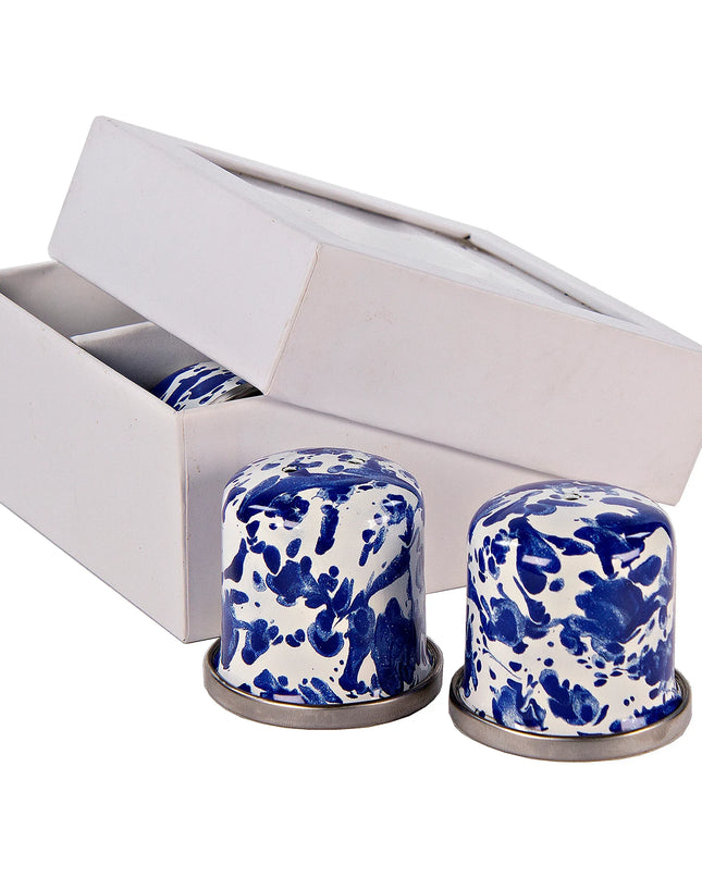CB37 - Cobalt Swirl Salt & Pepper - Golden Rabbit Enamelware