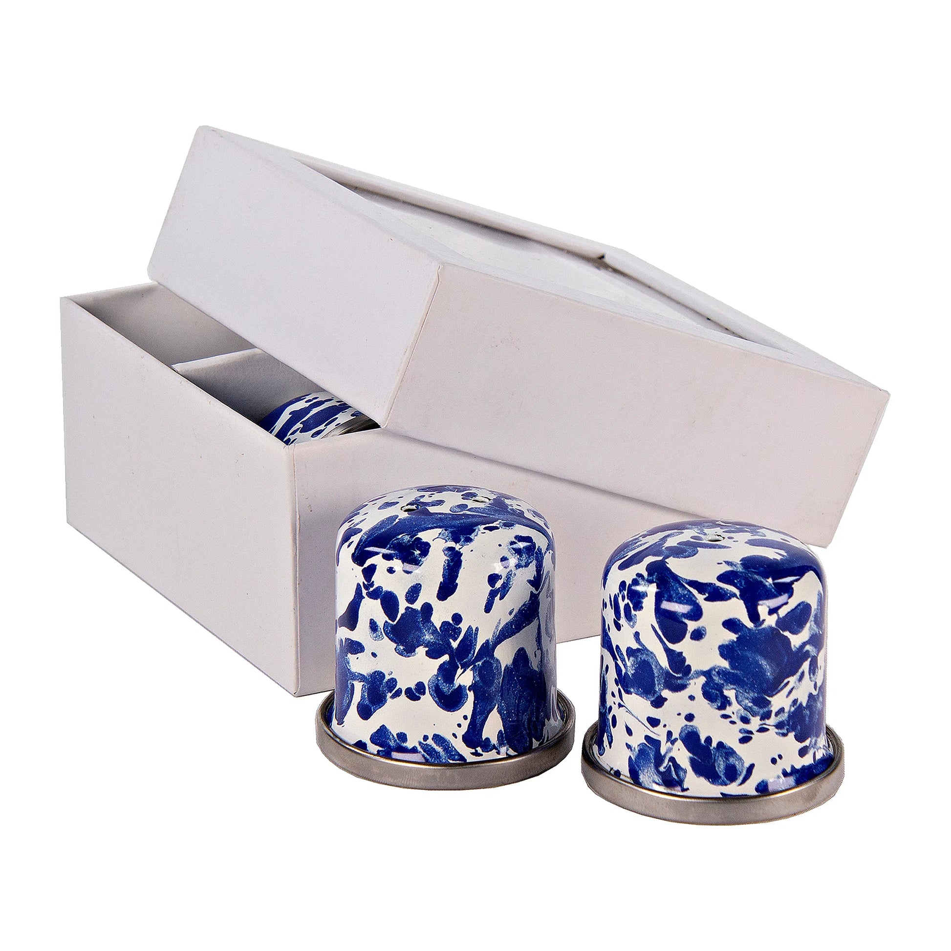 CB37 - Cobalt Swirl Salt & Pepper - Golden Rabbit Enamelware