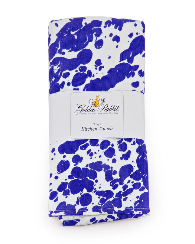 CB52 - Cobalt Swirl Kitchen Towel Set - of 2 - Golden Rabbit Enamelware