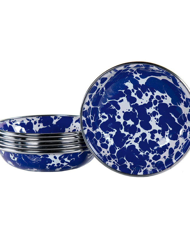 CB59S6 - Cobalt Swirl Tasting Dishes - Set of 6 - Golden Rabbit Enamelware