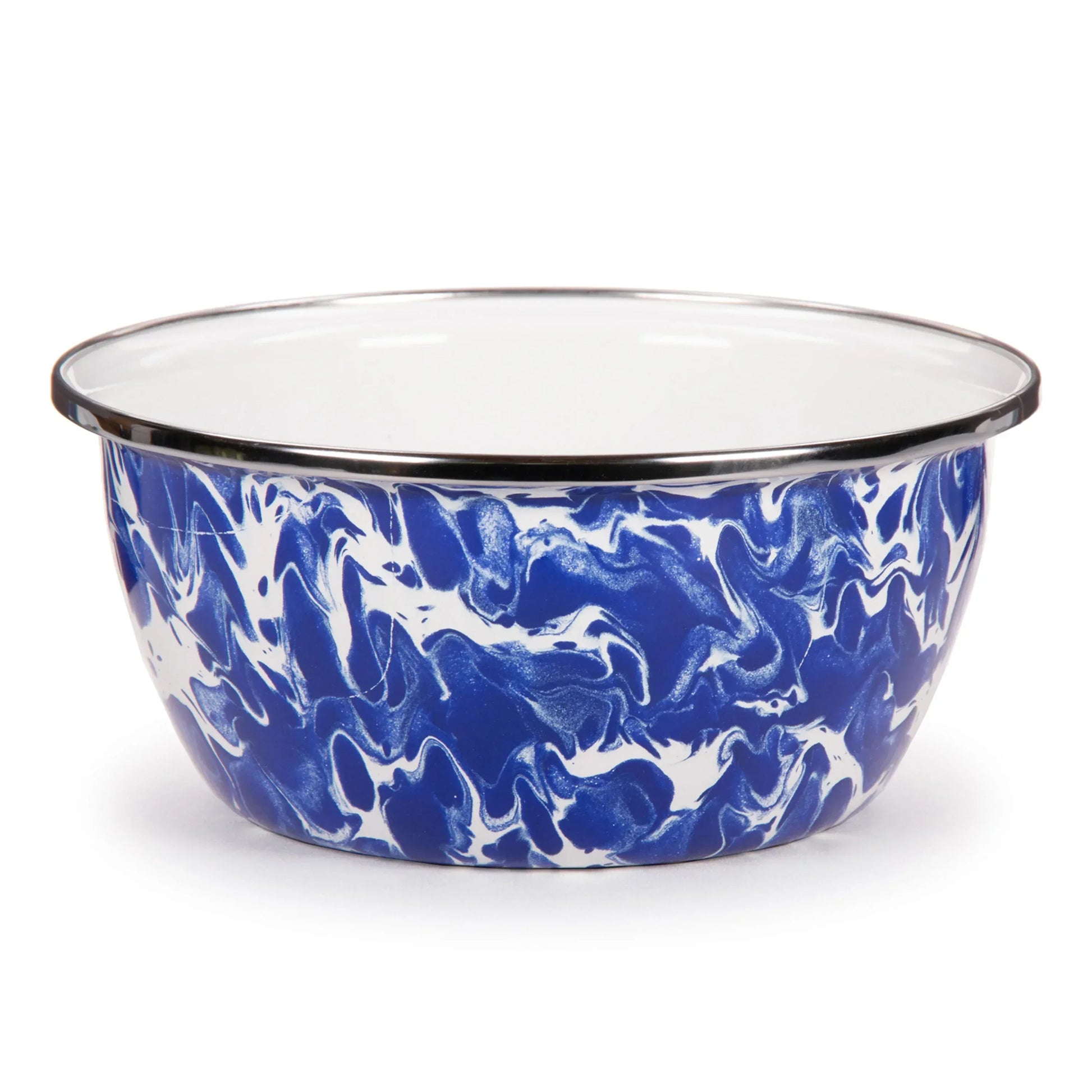 CB61S4 - Cobalt Swirl Salad Bowls - Set of 4, Cobalt - Golden Rabbit Enamelware