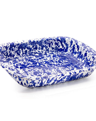 CB78 - Cobalt Swirl Baking Pan - Golden Rabbit Enamelware