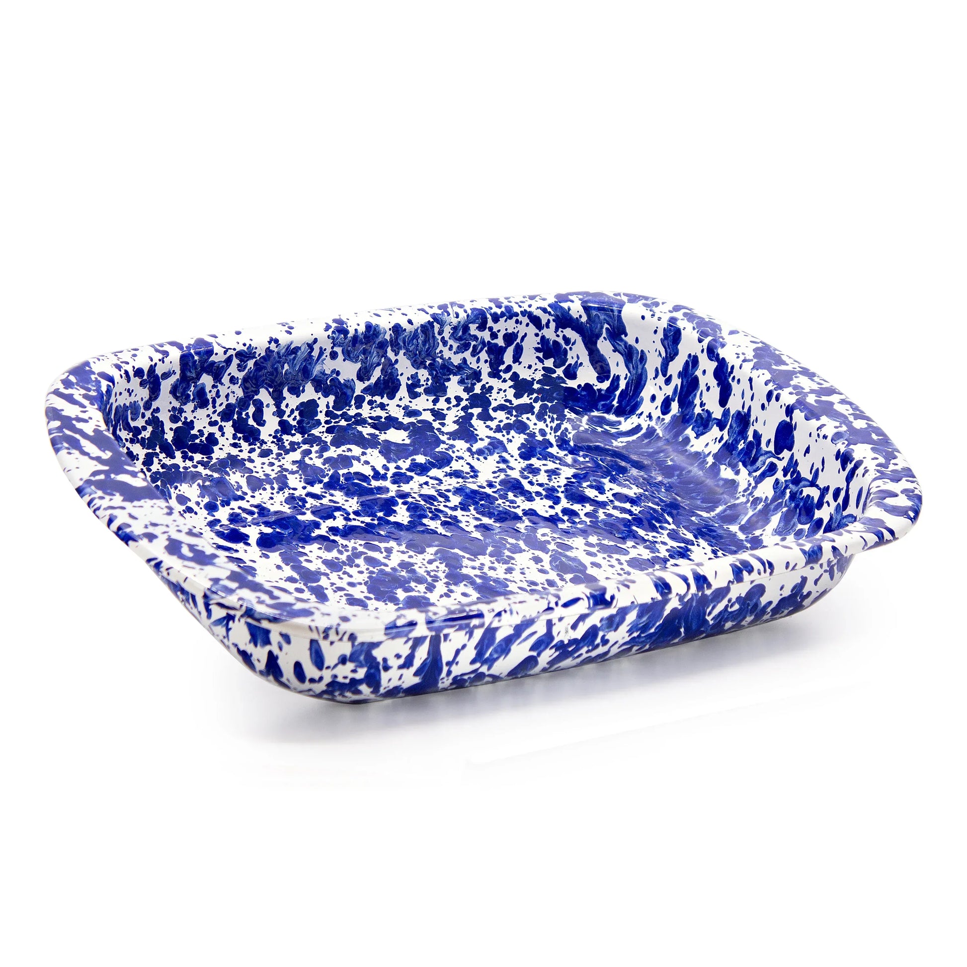 CB78 - Cobalt Swirl Baking Pan - Golden Rabbit Enamelware