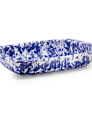 CB78 - Cobalt Swirl Baking Pan - Golden Rabbit Enamelware