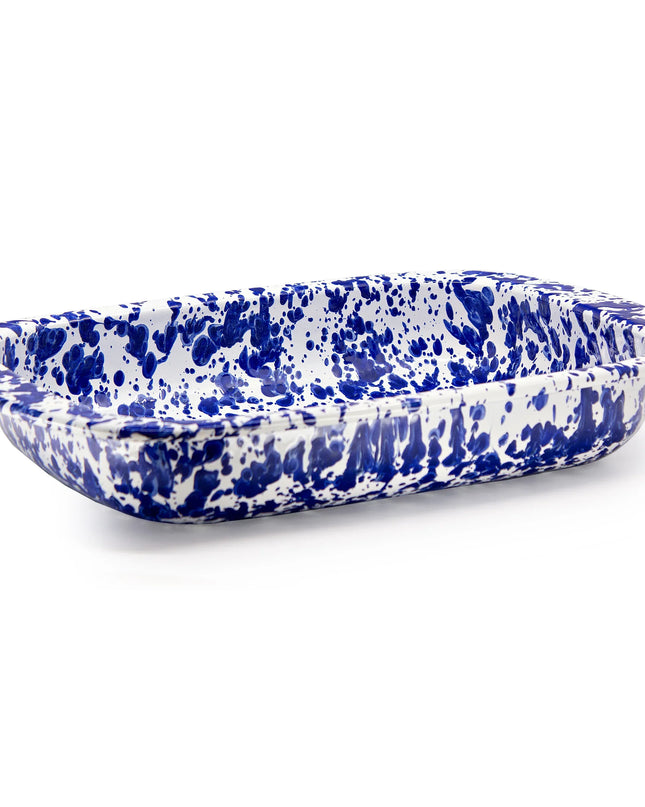 CB78 - Cobalt Swirl Baking Pan - Golden Rabbit Enamelware