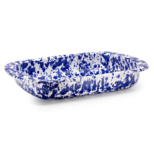 CB78 - Cobalt Swirl Baking Pan - Golden Rabbit Enamelware