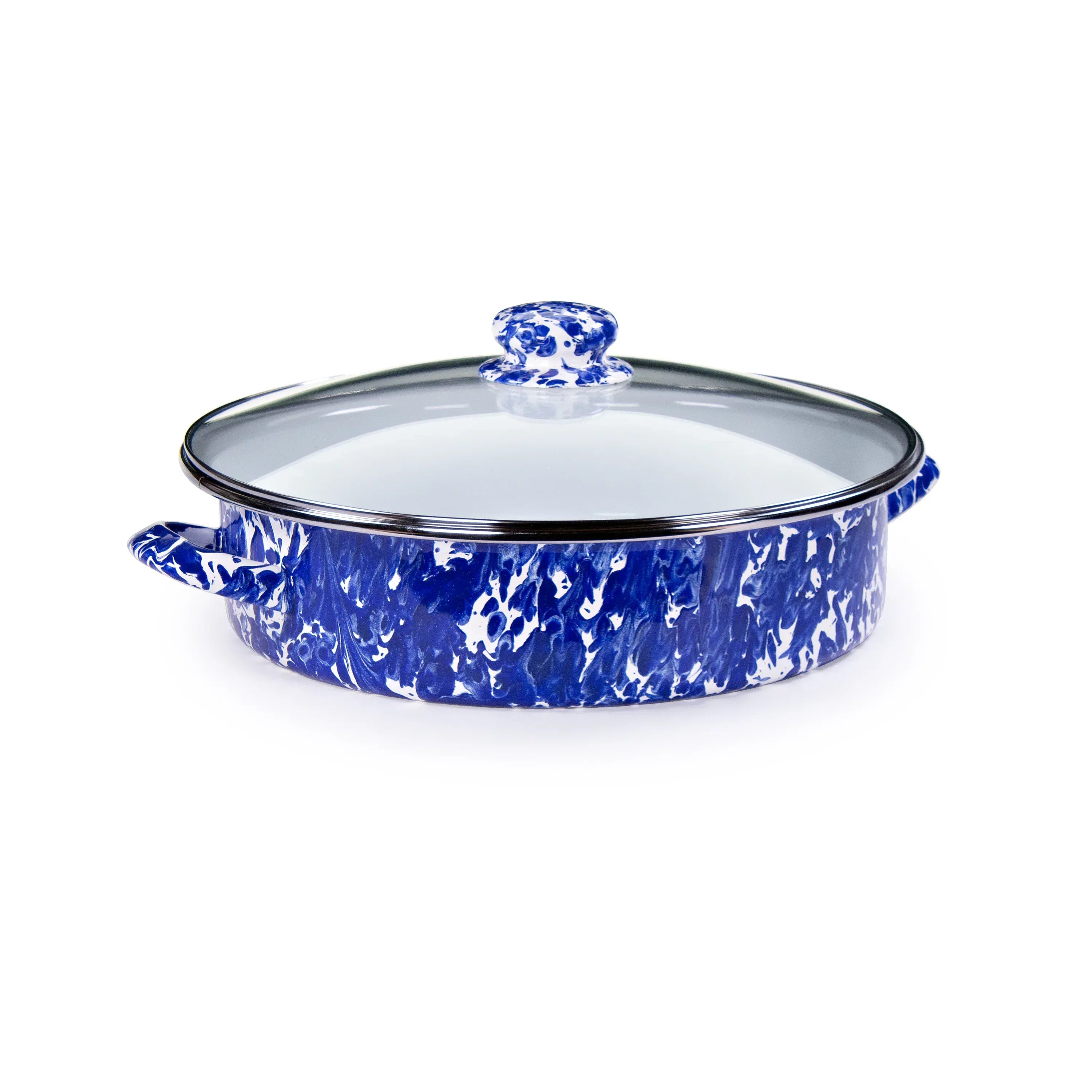 Cobalt Swirl Large Saute Pan - Cookware | Golden Rabbit – Golden