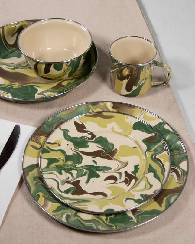 CM21 - Camouflage Medium Tray - Golden Rabbit Enamelware