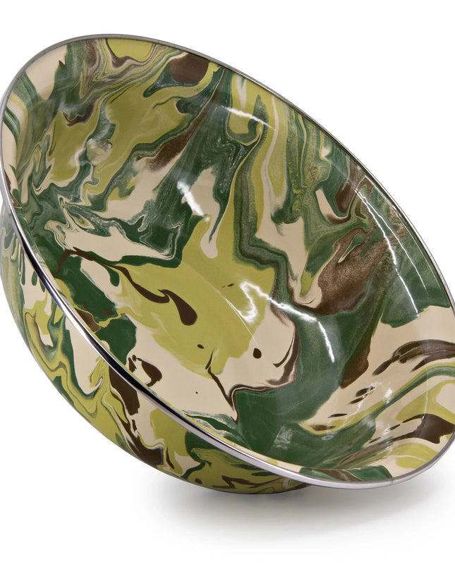 CM03 - Camouflage Serving Bowl - Golden Rabbit Enamelware