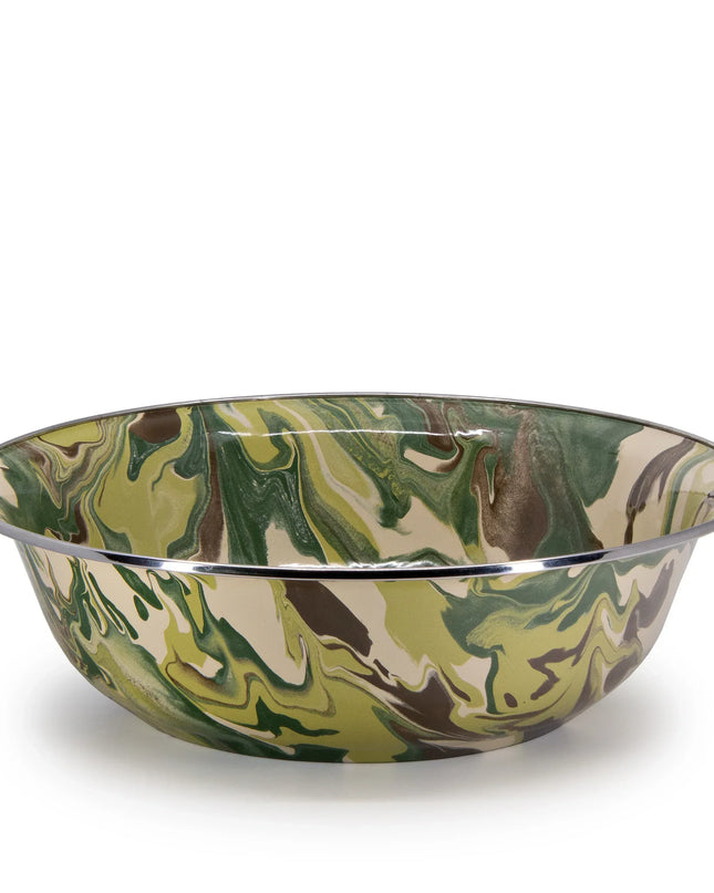 CM03 - Camouflage Serving Bowl - Golden Rabbit Enamelware