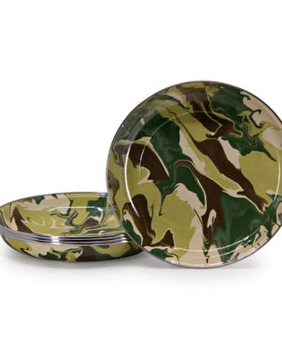 CM04S4 - Camouflage Pasta Plates - Set of 4 - Golden Rabbit Enamelware