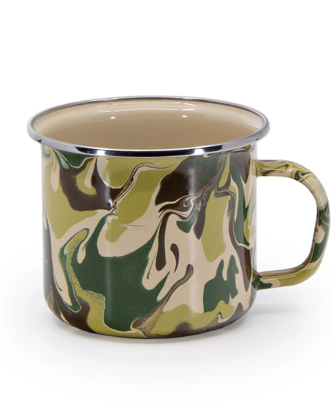 CM28S4 - Camouflage 24 oz Grande Mugs - Set of 4 - Golden Rabbit Enamelware