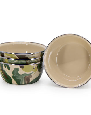 CM61S4 - Camouflage Salad Bowls - Set of 4 - Golden Rabbit Enamelware