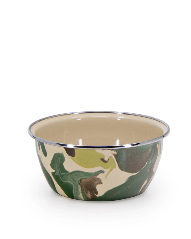 CM61S4 - Camouflage Salad Bowls - Set of 4 - Golden Rabbit Enamelware