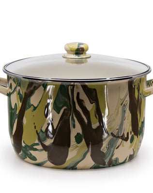 CM75 - Camouflage 18 Qt Stock Pot - Golden Rabbit Enamelware