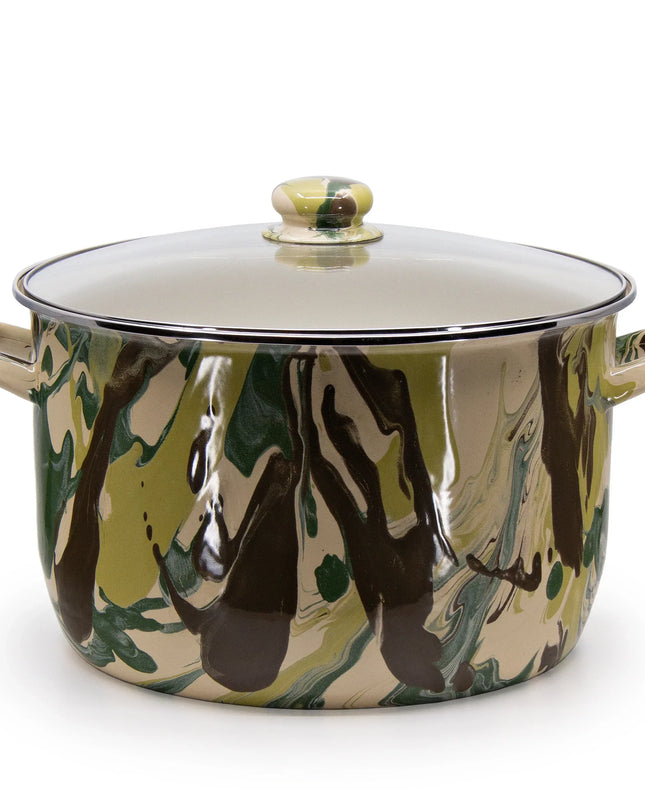 CM75 - Camouflage 18 Qt Stock Pot - Golden Rabbit Enamelware