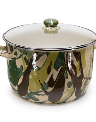 CM75 - Camouflage 18 Qt Stock Pot - Golden Rabbit Enamelware