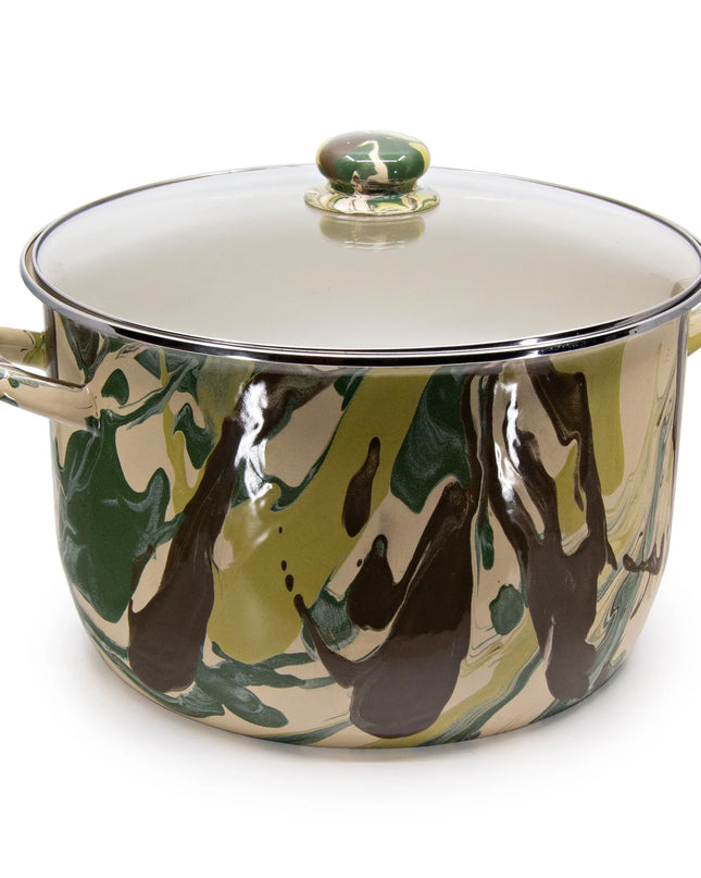 CM75 - Camouflage 18 Qt Stock Pot - Golden Rabbit Enamelware