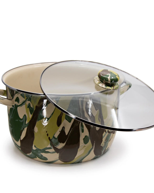 CM75 - Camouflage 18 Qt Stock Pot - Golden Rabbit Enamelware