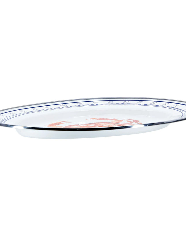 CR06 - Crab House Oval Platter - Golden Rabbit Enamelware