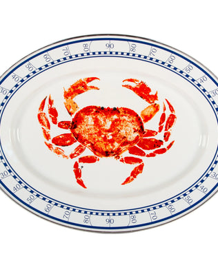 CR06 - Crab House Oval Platter - Golden Rabbit Enamelware
