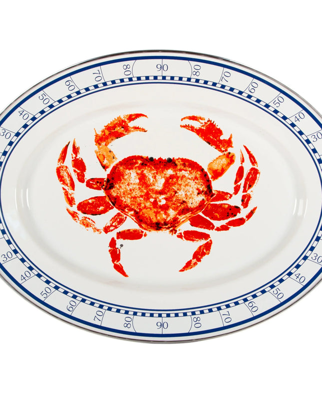 CR06 - Crab House Oval Platter - Golden Rabbit Enamelware