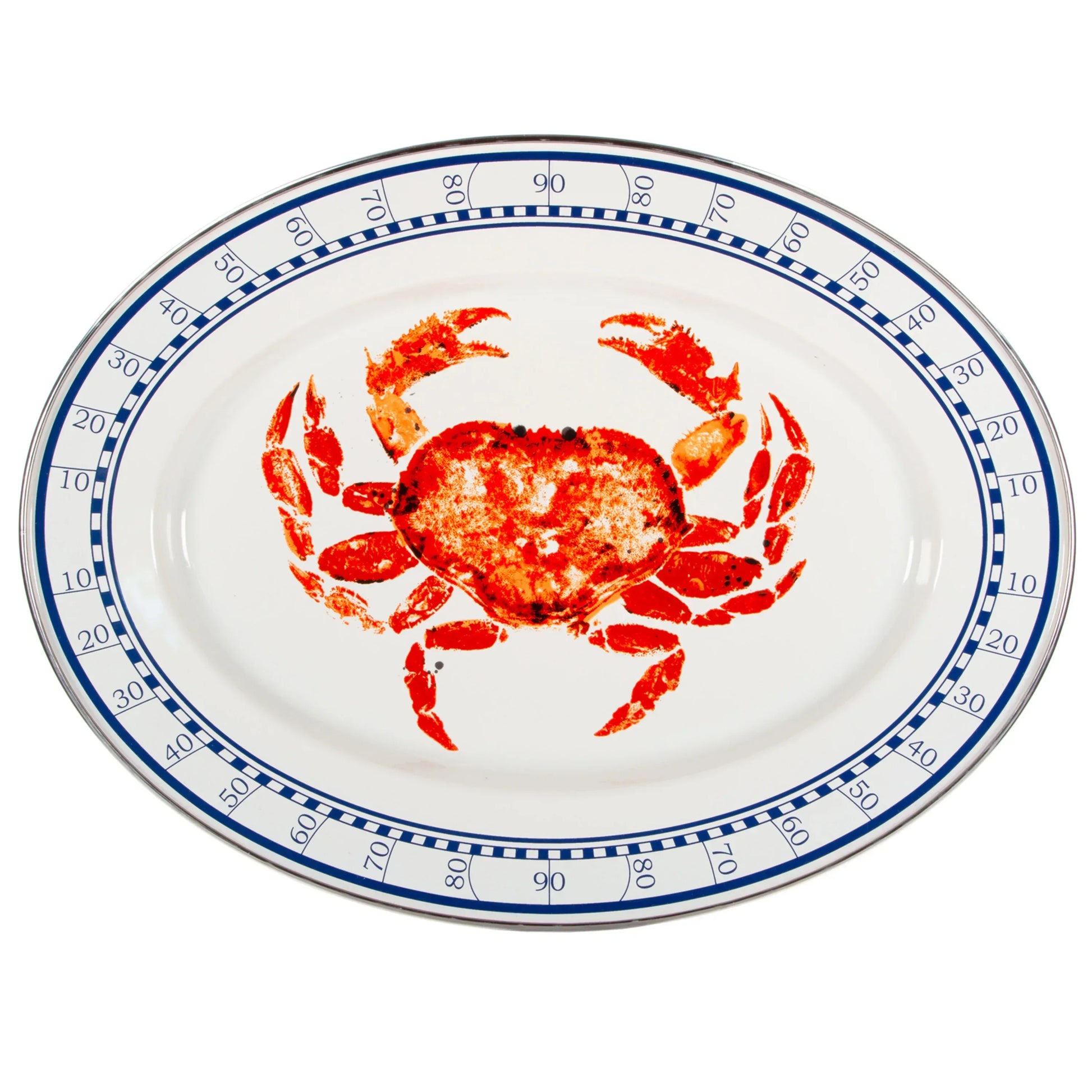 CR06 - Crab House Oval Platter - Golden Rabbit Enamelware