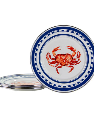 CR11S4 - Crab House Sandwich Plates - Set of 4 - Golden Rabbit Enamelware